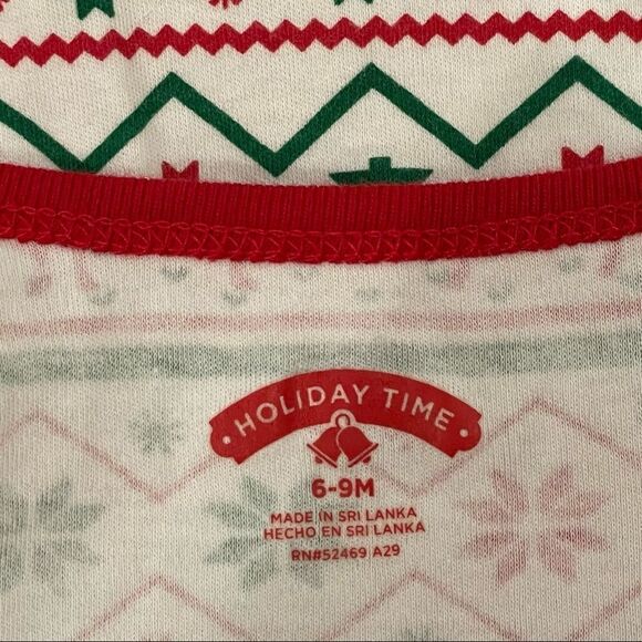 HOLIDAY Time Size 6-9M Baby Unisex Christmas Footie Jumpsuit - Picture 4 of 5